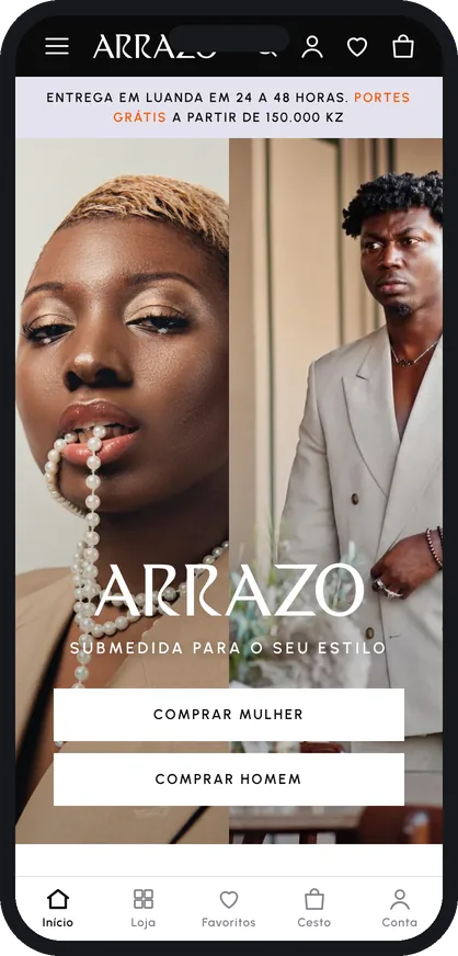 Loja ARRAZO no telemóvel