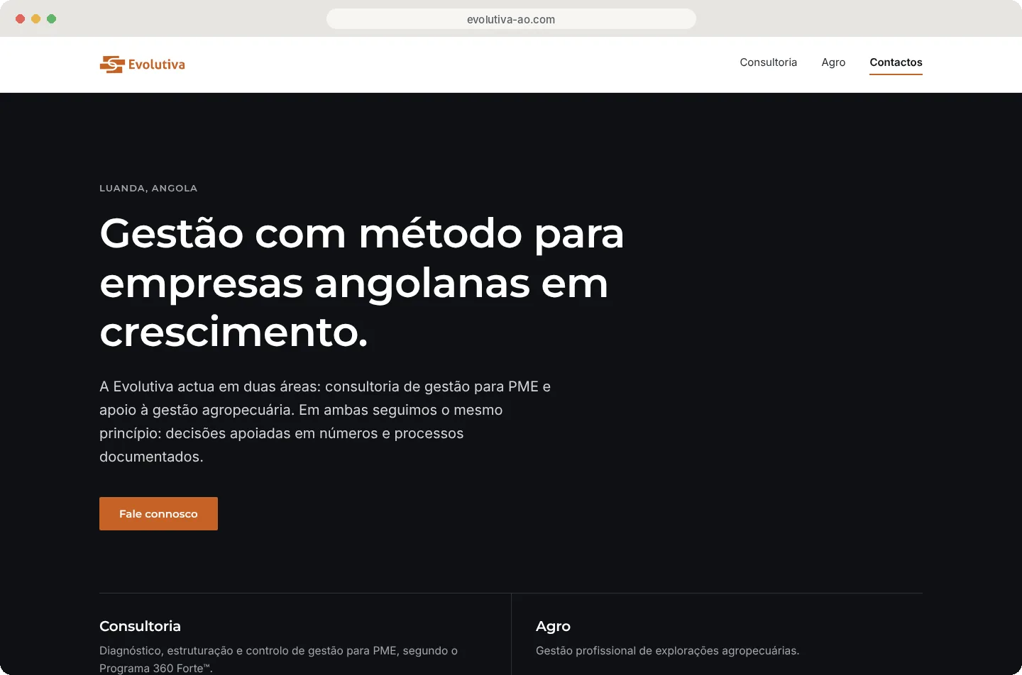 Site do grupo Evolutiva