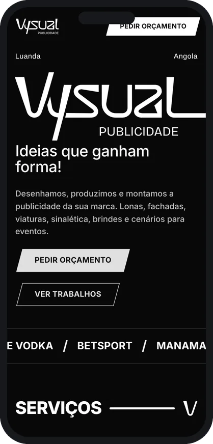 Demonstração da Vysual no telemóvel